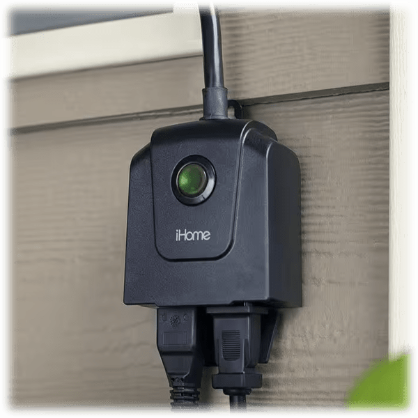 iHome Flow Smart Outdoor WiFi Plug, Weatherproof, 2 Individually Controlled  Smart Outlets 