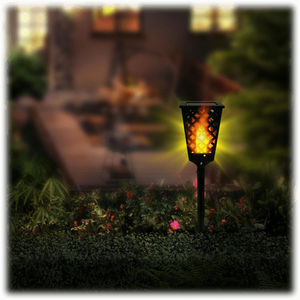 SideDeal 2Pack TIKI Torches with Solar Charging LED Lights