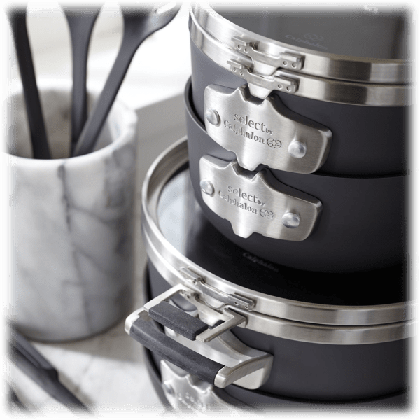 MorningSave: Calphalon Select Space-Saving Hard-Anodized Nonstick 9-Piece Cookware  Set