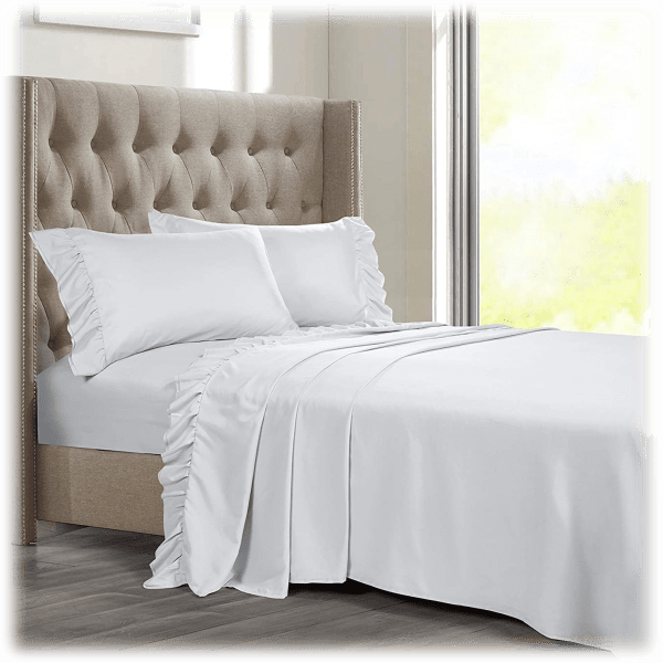 SideDeal Posh Home Double Brushed Extra Soft Sheets with Double Ruffle