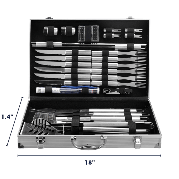 MorningSave Cheer Collection 30 Piece BBQ Utensil Set with Aluminum