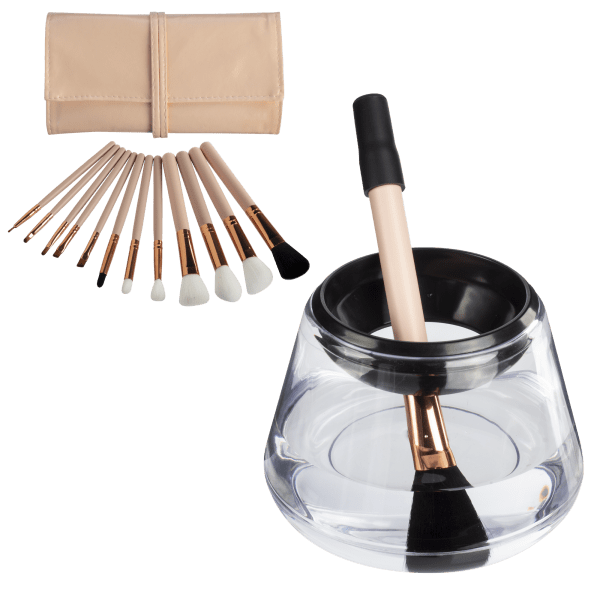 MorningSave ProNoir Electric Makeup Brush Cleaner with Bonus 12Piece