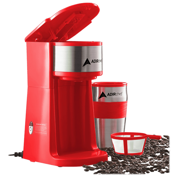 SideDeal Adirchef Mini Single Serve Coffee Maker With 15 Oz. Travel Mug
