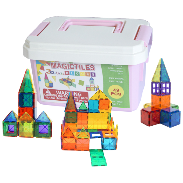 MorningSave Magic Tiles 49 Piece Tiles Set with Storage Case