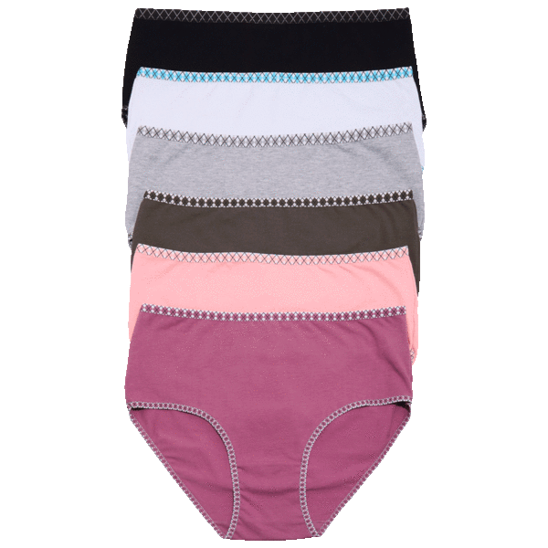 MorningSave 6Pack Angelina Cotton High Waist Panties with Argyle