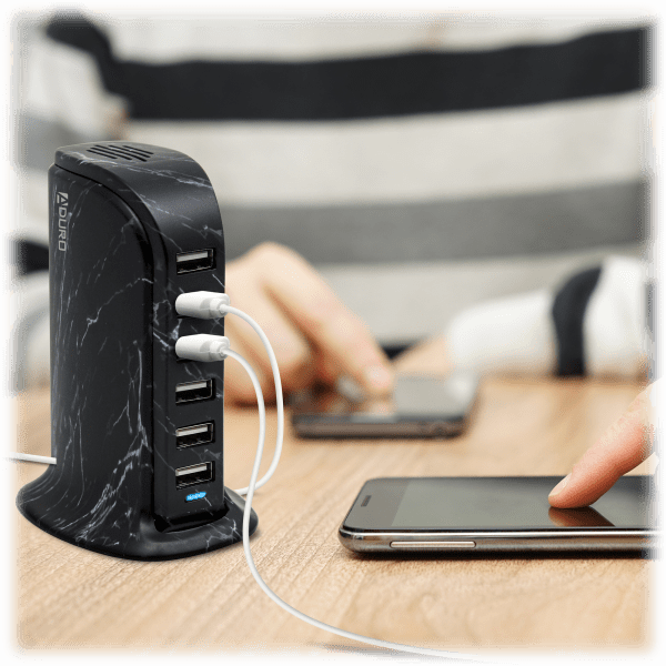 Morningsave Aduro Powerup Marble Series Port Usb Charging Station