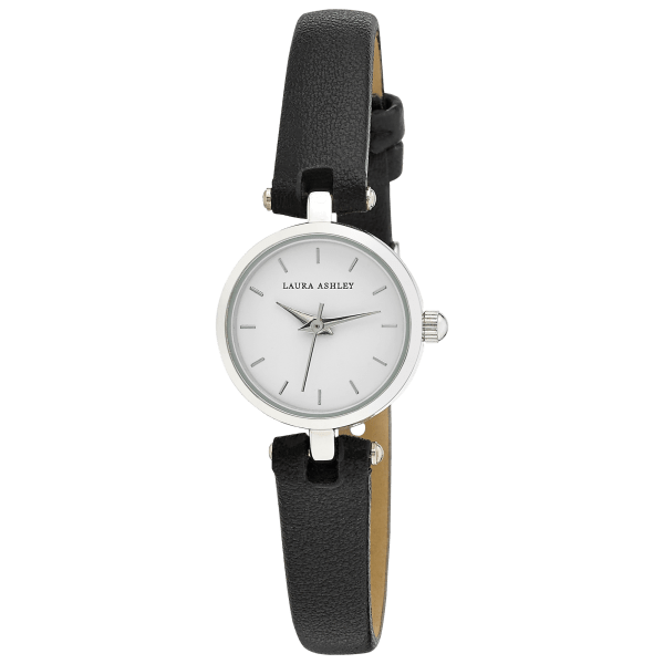 Laura Ashley Ladies Watch with Black Thin Strap and Silver Case Amazon.com: Laura Ashley Women main image 2