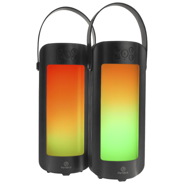 SideDeal 2 Pack Parsecs Wireless LED Glow Lantern Bluetooth Speakers