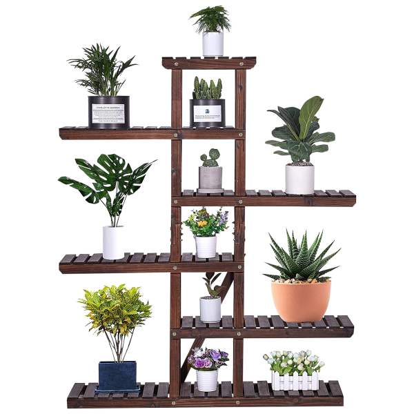 SideDeal AMERLIFE Carbonized Fir Wood Plant Stand Shelving Unit