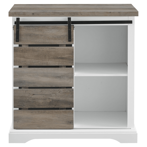 MorningSave Walker Edison Alba 32" TwoTone Sliding Slat Door Accent