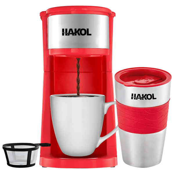 Meh: Hakol Mini Travel Single Serve Coffee Maker & 15 Oz. Travel Mug Coffee