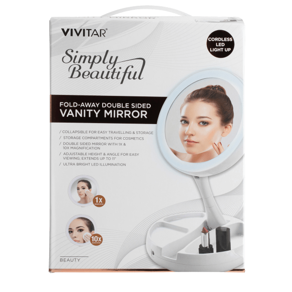 MorningSave Vivitar Simply Beautiful FoldAway Double Sided Vanity Mirror