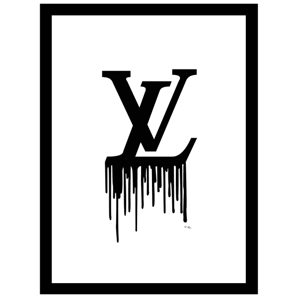 Louis Vuitton Drip Logo - 14&quot;x18&quot; Framed Print