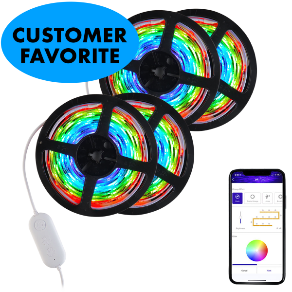 MorningSave 2Pack BlissLights BlissGlow 32' Bluetooth LED Strip