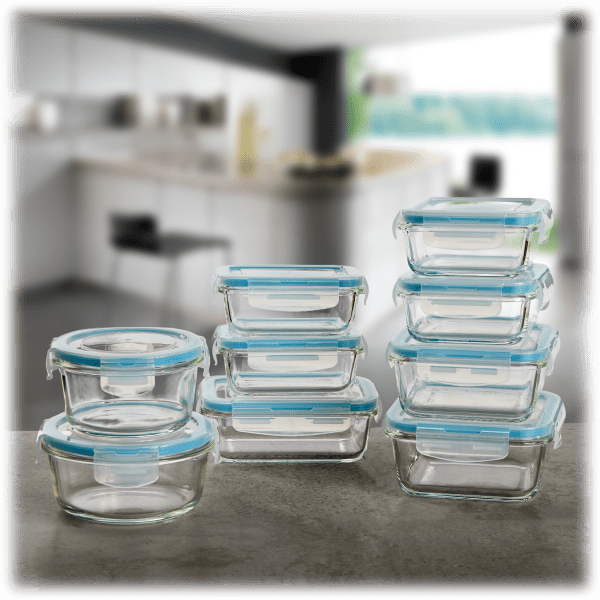 MorningSave Diamond Home 18Piece Glass Container Set