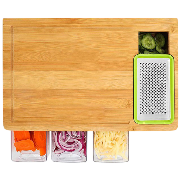 MorningSave Cheer Collection Bamboo Cutting Board With Grater 4