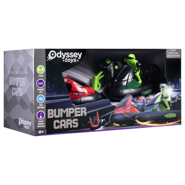 Meh 2Pack Odyssey Toys Remote Control Bumper Cars (Red/Green)