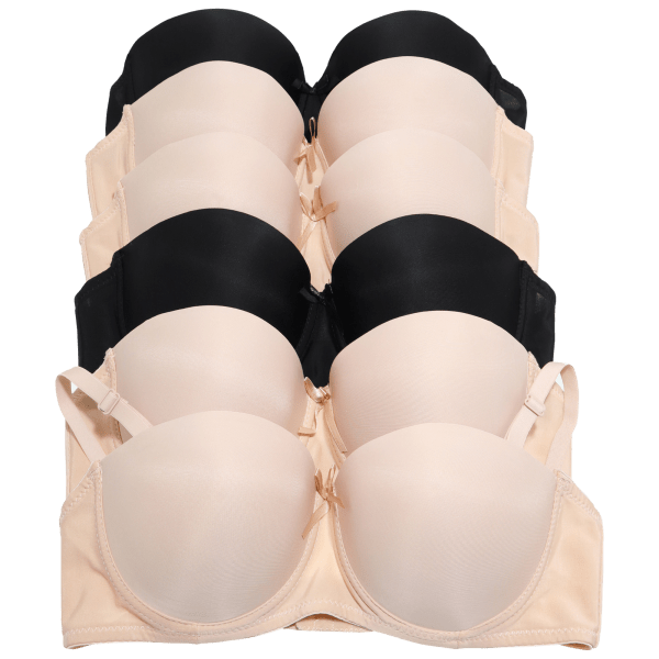 Morningsave 6 Pack Angelina Wired Lightly Padded Convertible Bras 