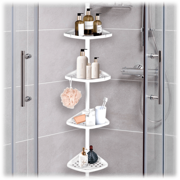 J&V TEXTILES Rustproof Shower Caddy Corner for Bathroom,Bathtub Storage  Organizer for Shampoo Accessories,3 or 4 Tier Adjustable Shelves (3-Tier)