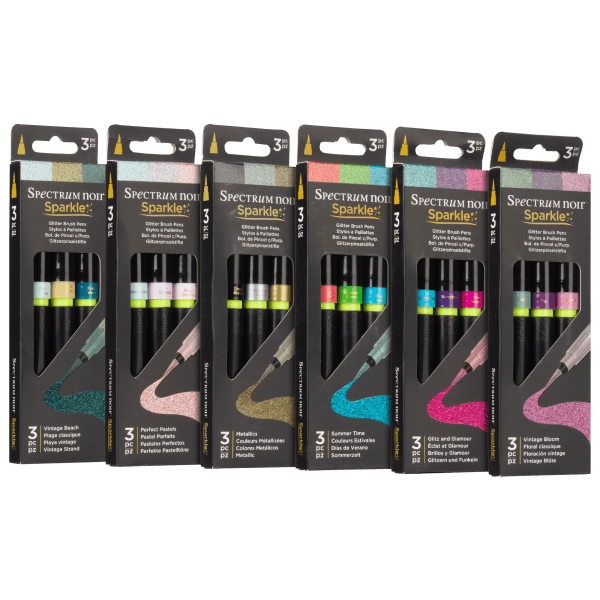 Morningsave 9 pack spectrum noir sparkle glitter brush pens your choice 