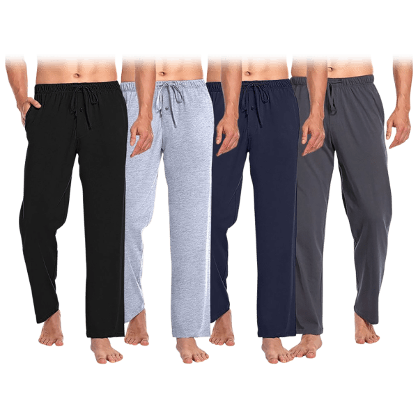 MorningSave 4Pack Men's Pajama Lounge Pants with Pockets