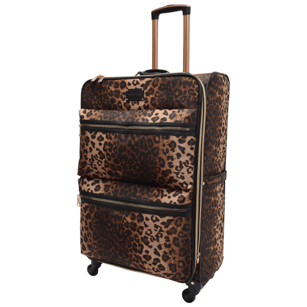 Adrienne Vittadini Faux Leopard Jacquard 4-Piece Luggage Set