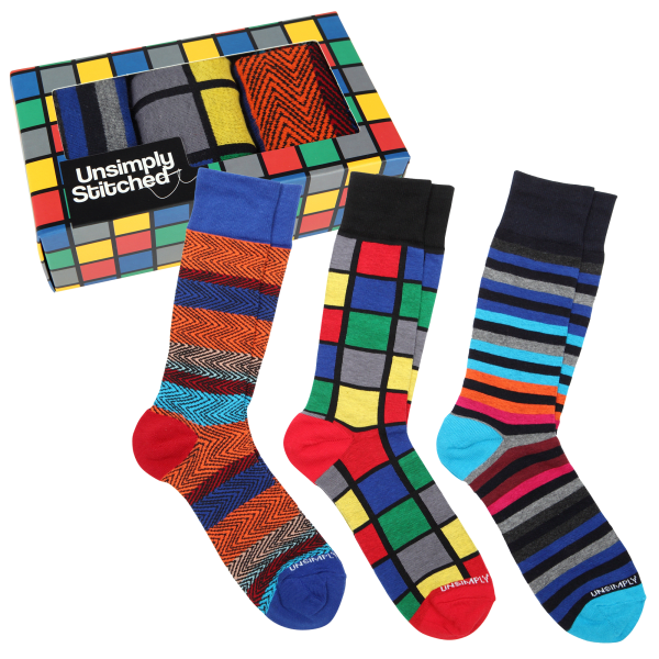 MorningSave 3Pack Unsimply Stitched Men's Holiday Dress Sock Gift Set