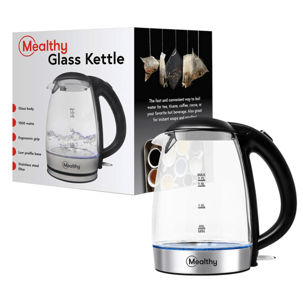 SideDeal Mealthy 1.7L Electric Glass & Stainless Steel Kettle