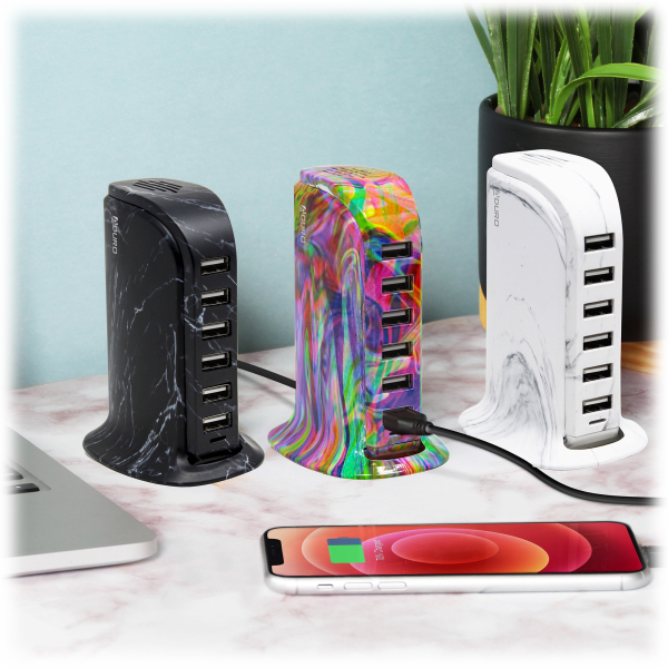 Morningsave Aduro Powerup Marble Series Port Usb Charging Station