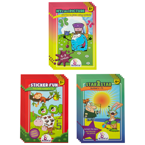 MorningSave 12Pack Bookid Coloring, Drawing, and Sticker Activity