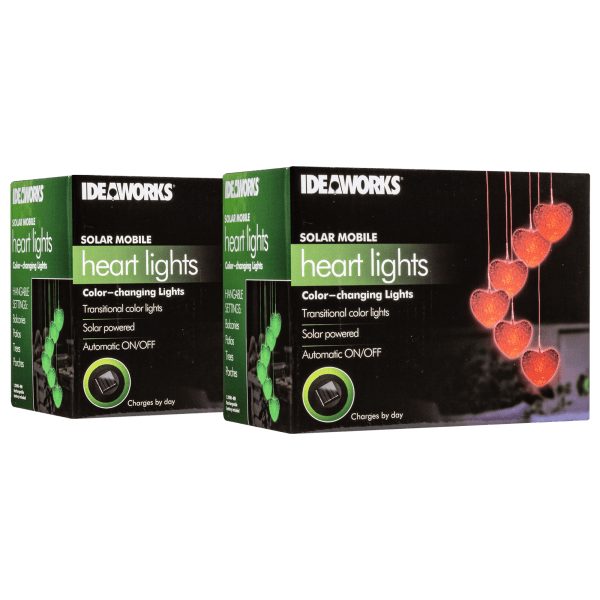 MorningSave 2Pack Ideaworks Solar Mobile Heart Lights