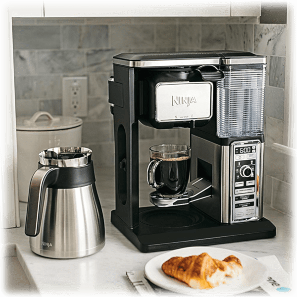 MorningSave Ninja Coffee Bar with AutoiQ, Stainless Carafe, Milk
