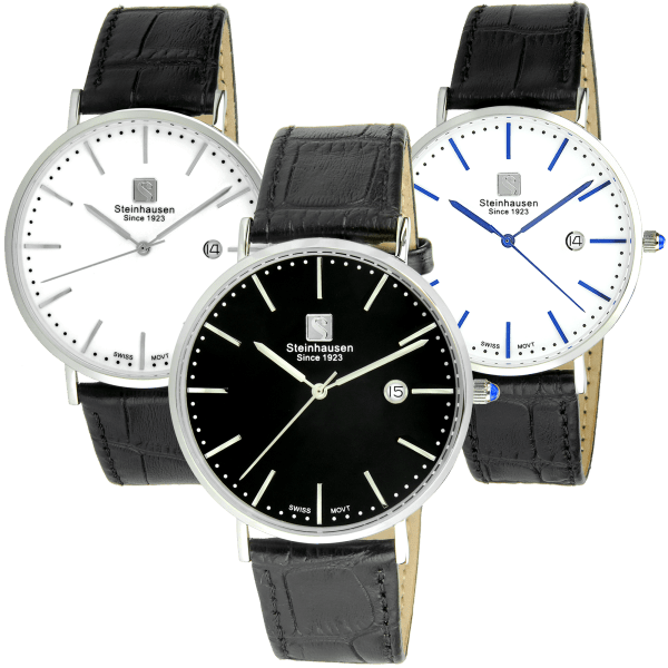 SideDeal Men's "Burgdorf" Swiss Quartz Watch w/Silver Case by Steinhausen