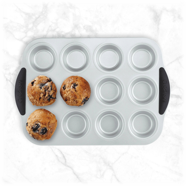 MorningSave Cuisinart EasyGrip 12Cup Muffin Pan with Silicone Handles