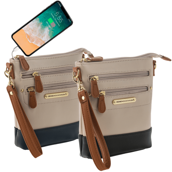 stone mountain handbags with phone charger