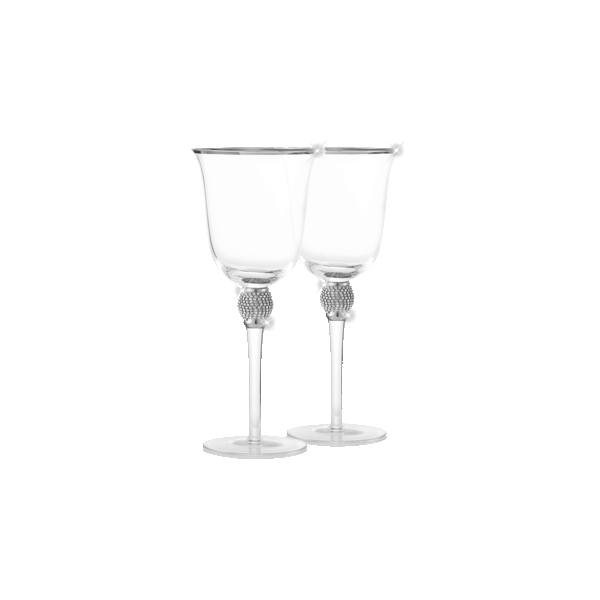 MorningSave Aisle26 Rosè Wine Glass with Rhinestone Design and Silver