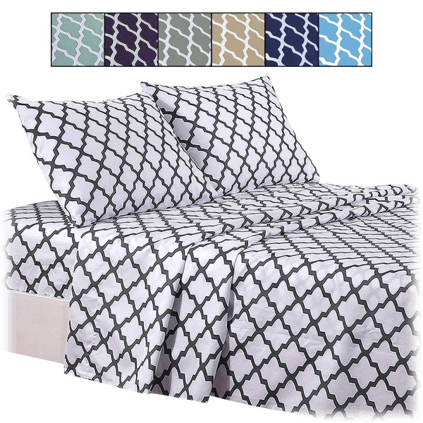 MorningSave Lux Decor Collection Quatrefoil Patterned Sheet Set