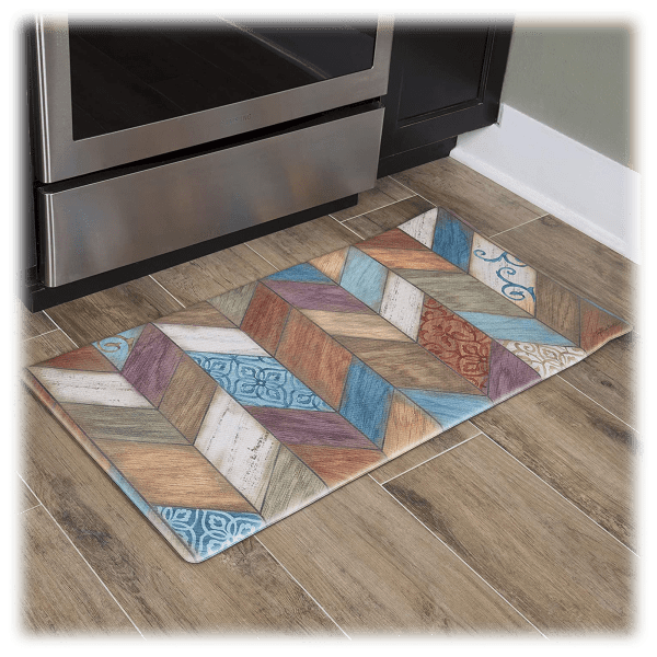 J&V TEXTILES Medallion Embossed Anti-Fatigue Stain-Resistant Cushioned  Floor Mats (17 x 60 Espresso)