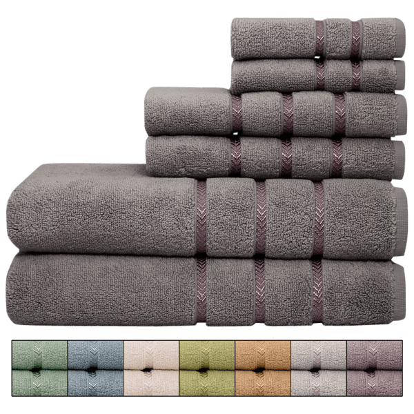 MorningSave Pure Elegance 6Piece 100 Cotton Luxury Towel Set