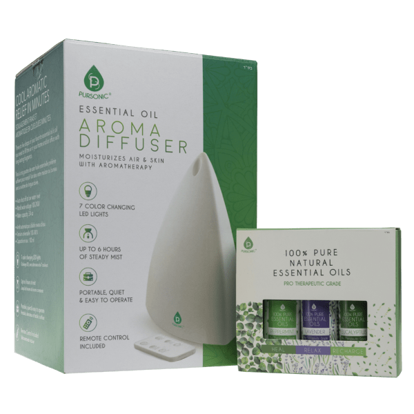 SideDeal Pursonic Ultrasonic Aromatherapy Diffuser with Remote and Oils