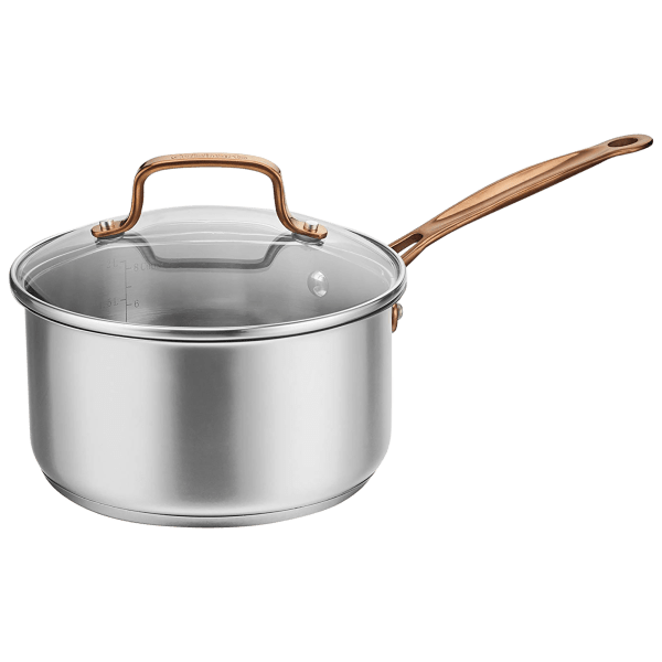 MorningSave Cuisinart 8Piece Stainless Cookware Set with Rose Gold