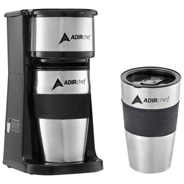 AdirChef Mini Travel Single Serve Coffee Maker & 15oz Travel Tumbler  (Green)