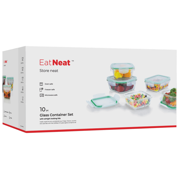 MorningSave Eatneat 5Piece Glass Food Storage Containers With