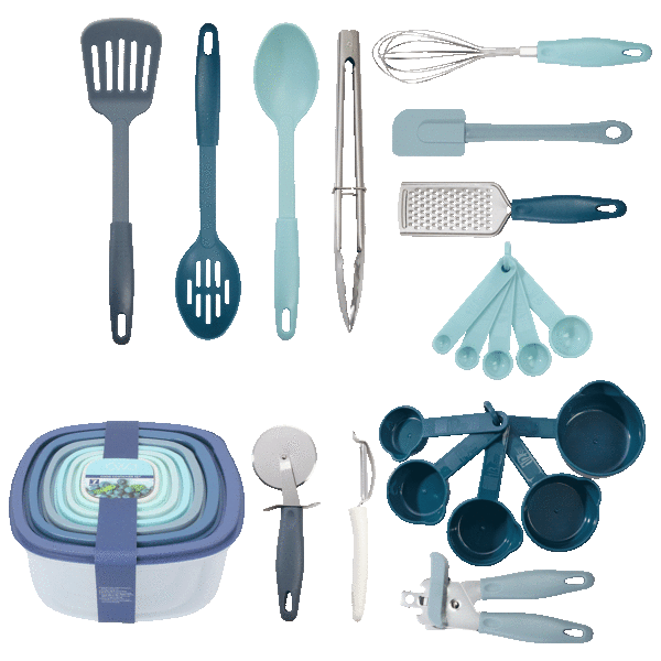 MorningSave Cook with Color 27Piece Kitchen Essentials Set