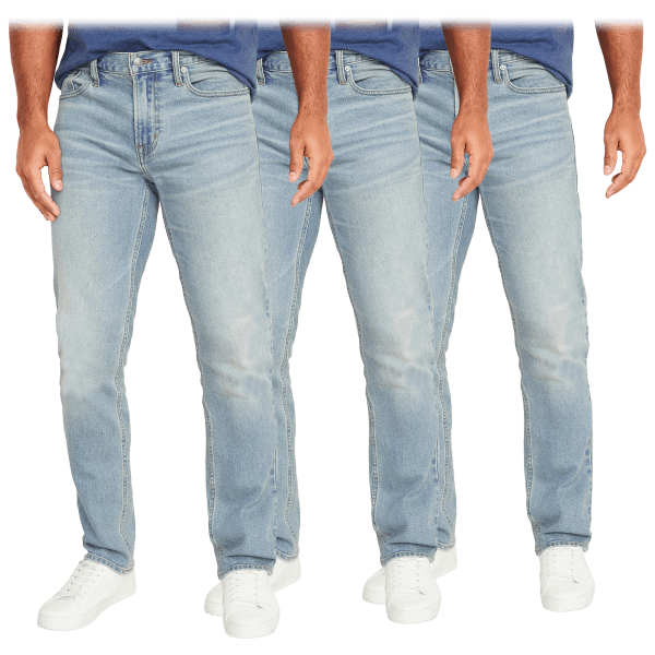 Men's 3-Pack Flex Stretch Slim Straight Jeans with 5 Pocket (Sizes