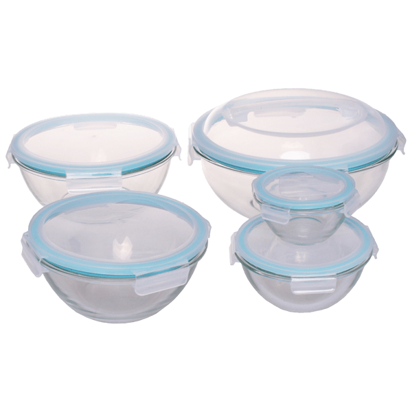 EatNeat 5-Pack of Glass Food Storage Containers with Airtight Snap Locking  Lids to Keep Food Fresh - Oven to Table to Freezer