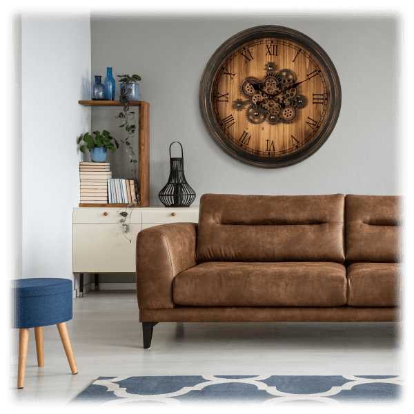 MorningSave Glitzhome Vintage Industrial Oversized Wall Clock with Moving Gears