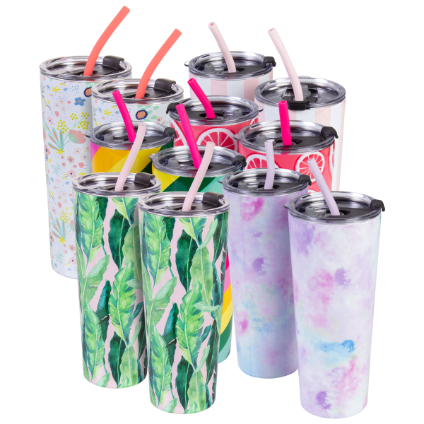 MorningSave 2Pack Cambridge 24 oz Insulated Tumblers with Straw