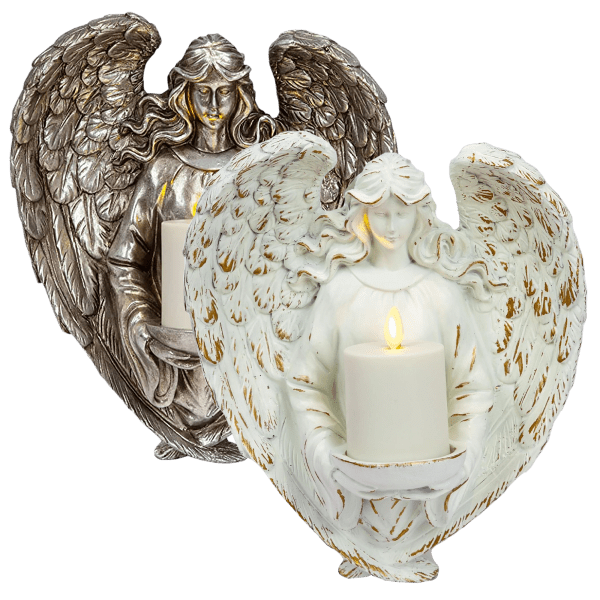MorningSave Luminara Outdoor Antique Angel Flat Matte Moving Flame Votive