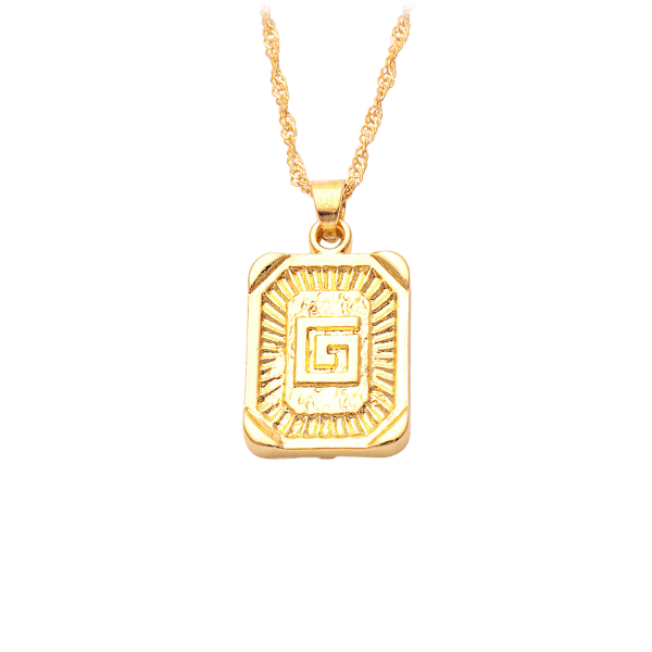 MorningSave Golden NYC Jewelry Italian Initial Necklace in 14K Gold Plated Singapore Chain